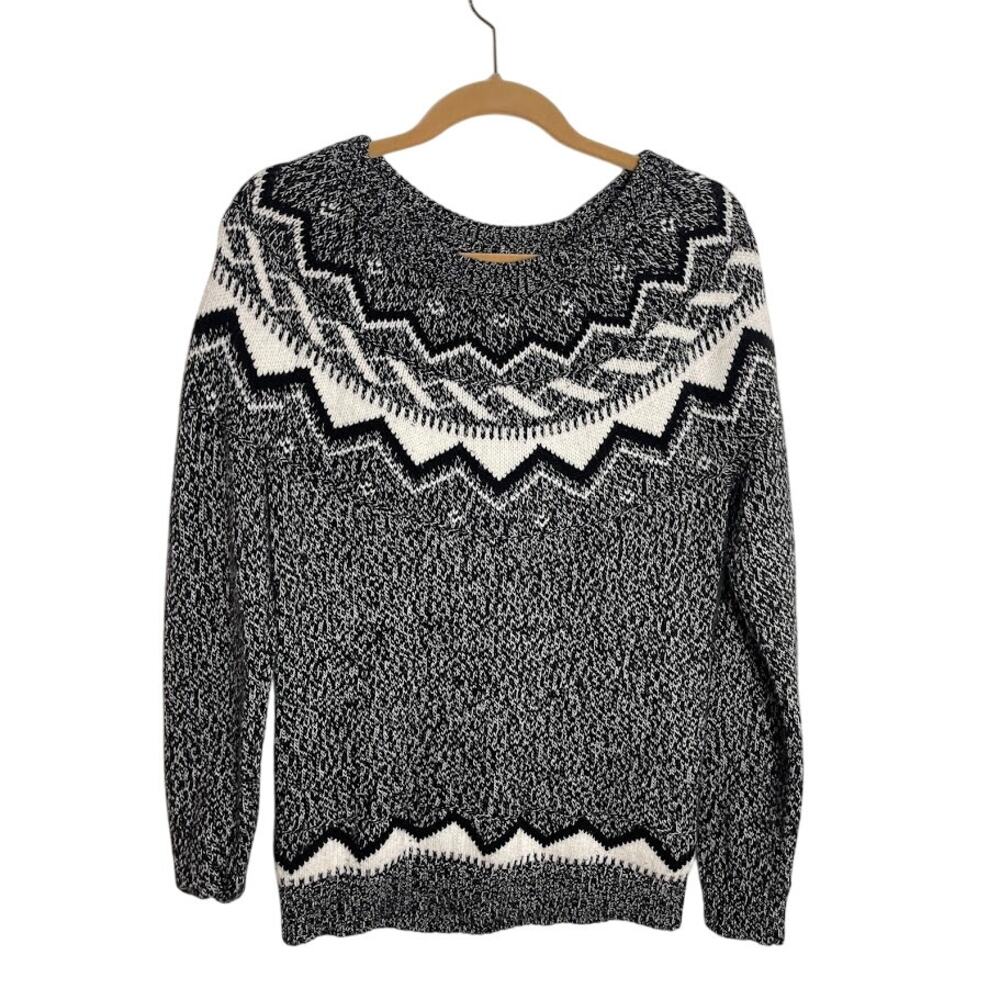 Old Navy Fair Isle Oversized Sweater Womens Medium Holiday Ski Knit Pullover Top